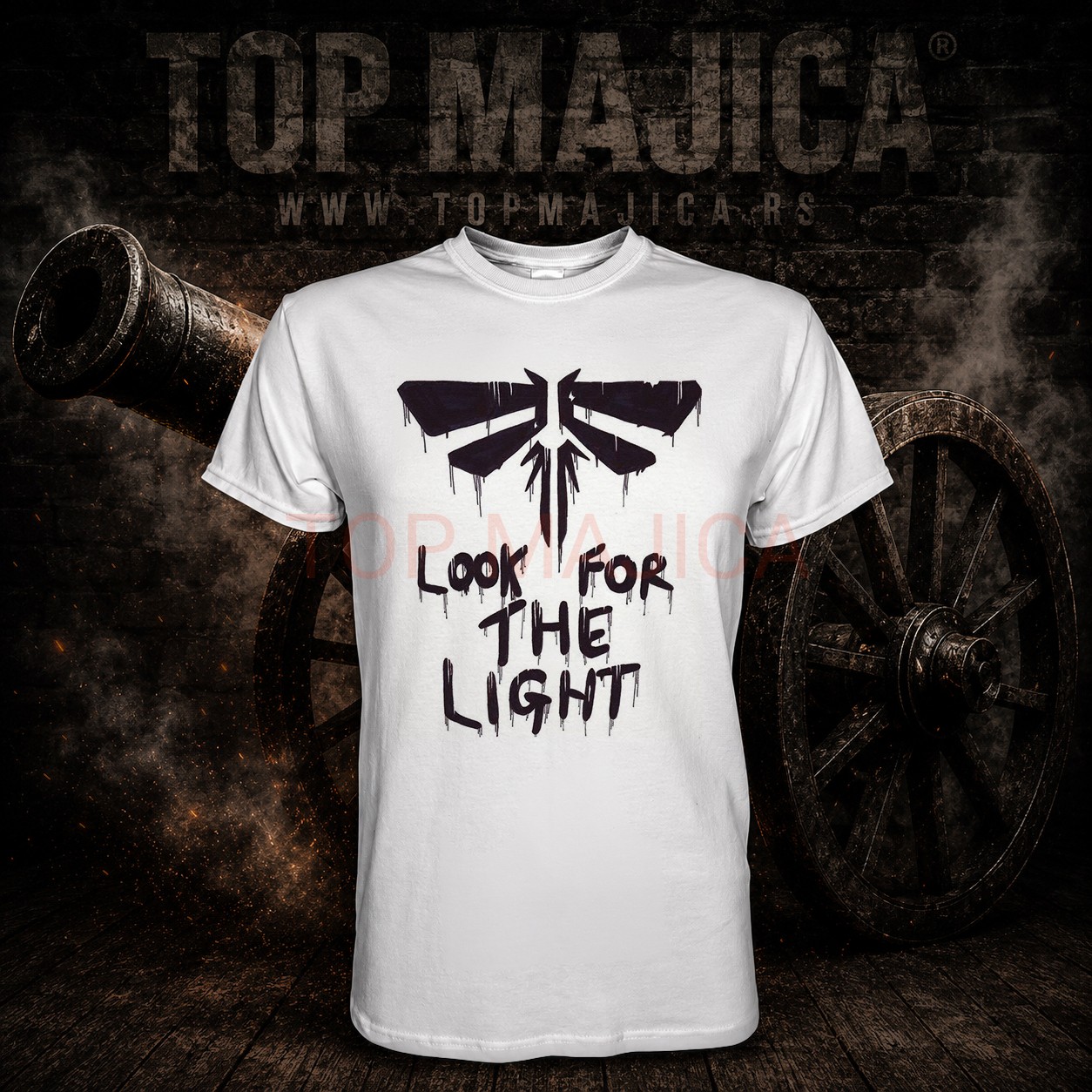 The last of Us - Look for the light - Majica bela classic the last of us look for the light majica classic