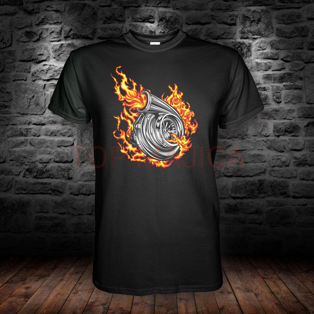 Turbo flame - Majica crna turbo vatra