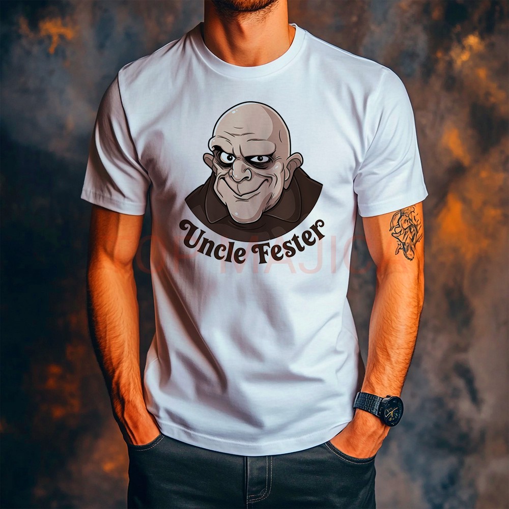 Adams Family - Uncle Fester - Majica bela uncle fester majica