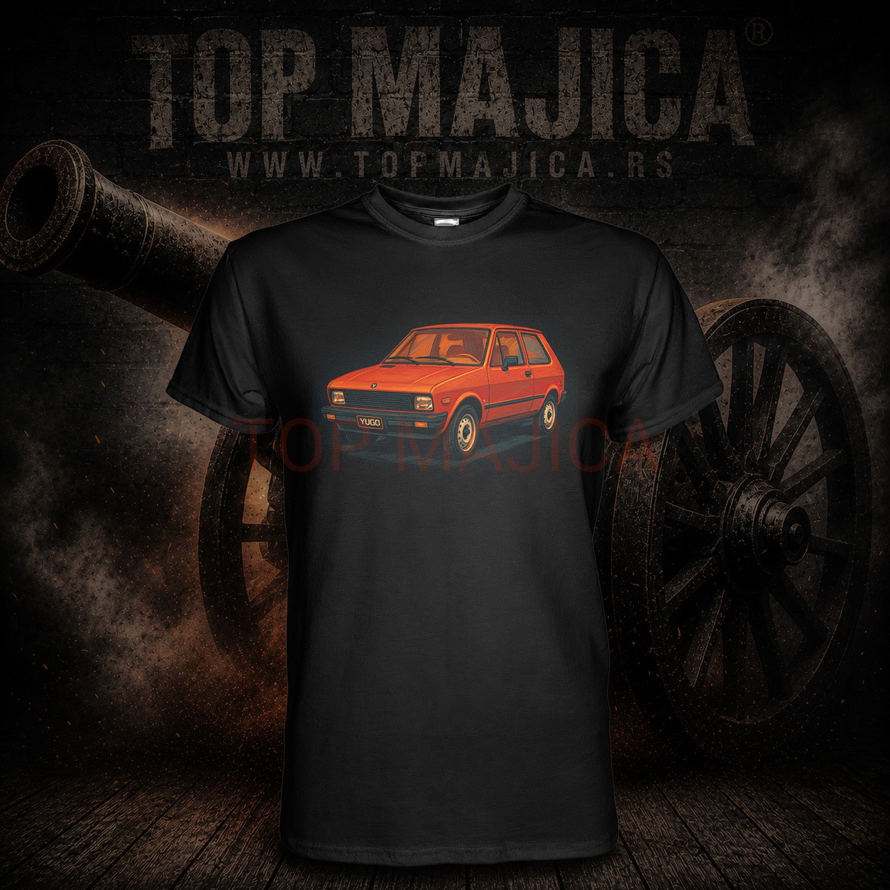yugo red Yugo red - Majica crna sa crvenim jugom yugo red