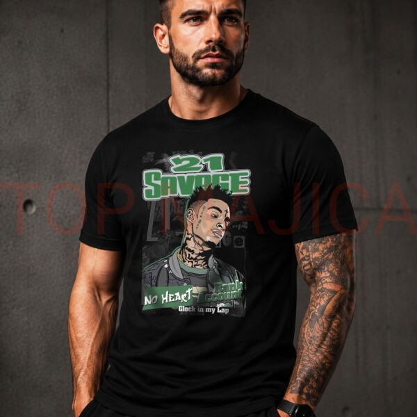 21 Savage top art majica crna