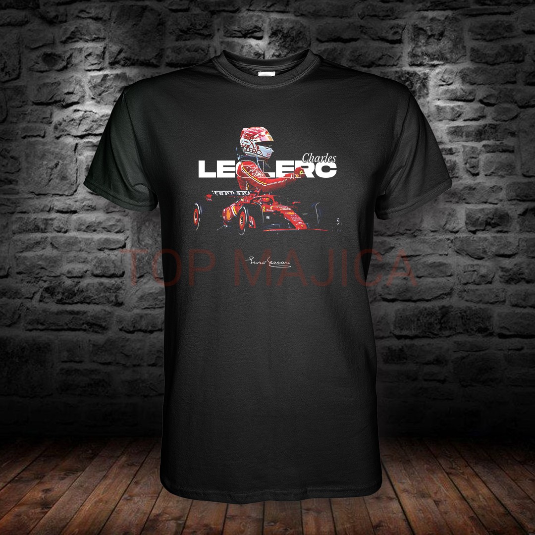Charles Leclerc Formula 1 - Majica top crna Charles Leclerc Enco ferrari majica