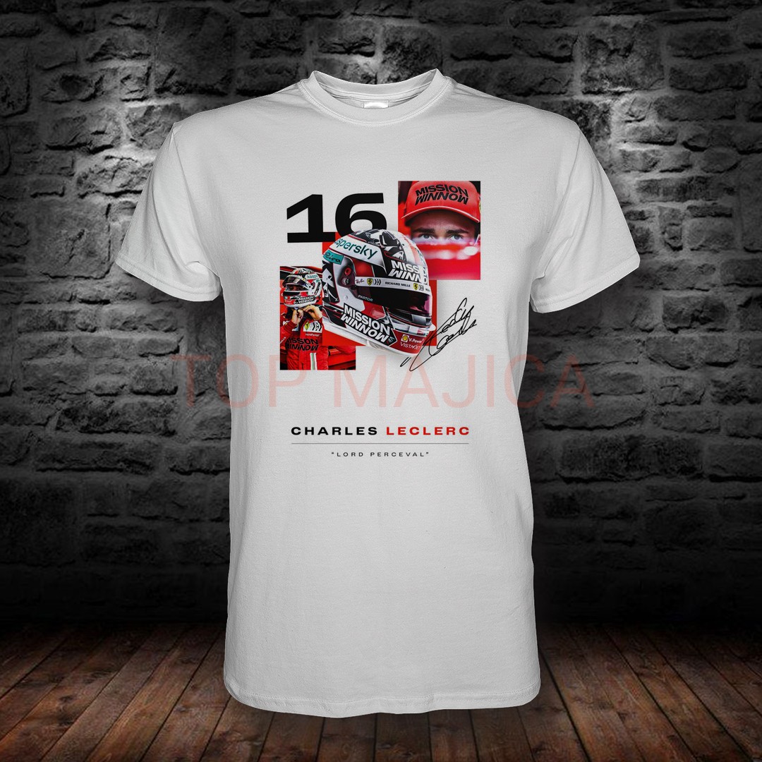 Charles Leclerc ferrari Charles Leclerc Formula 1 - Majica bela Charles Leclerc ferrari