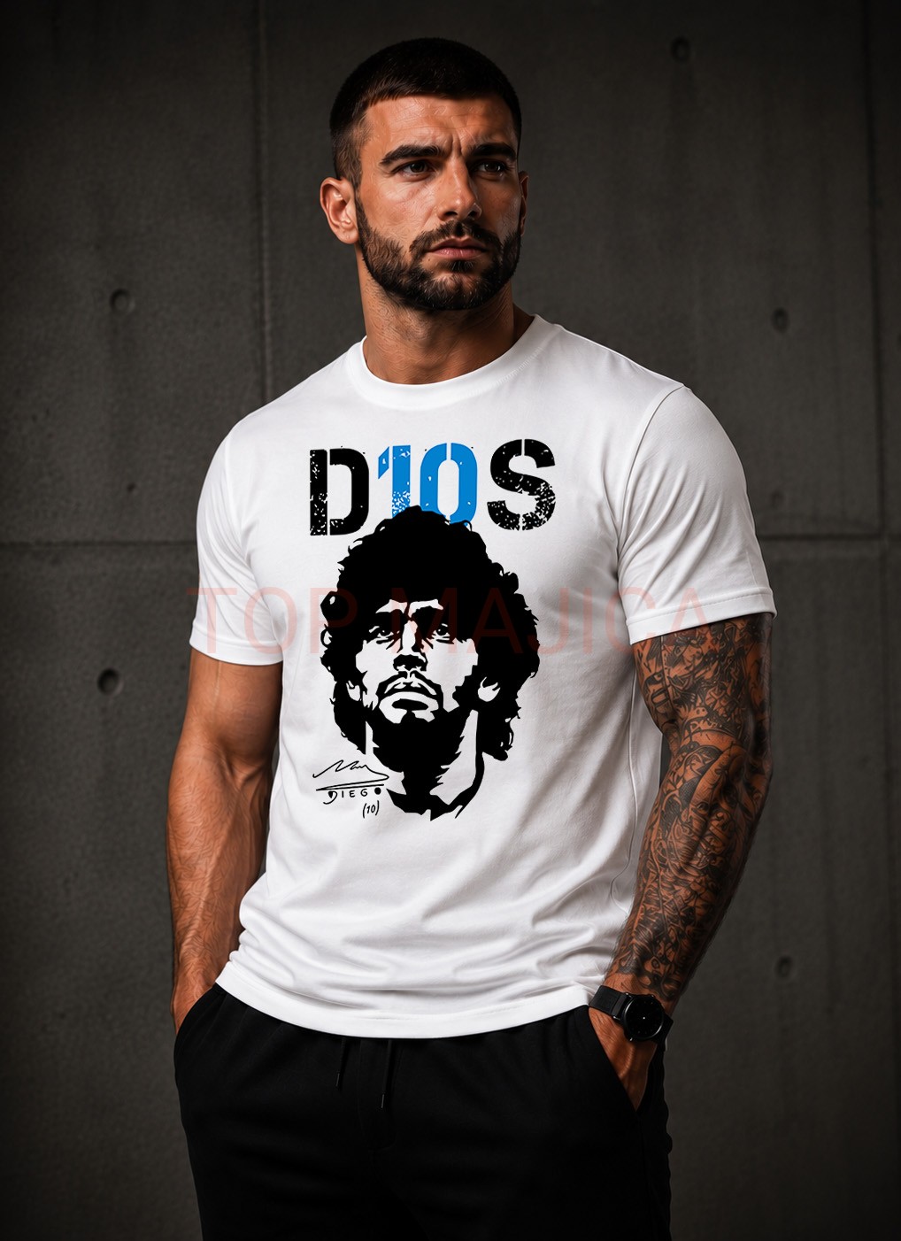 Diego Armando Maradona DIOS majica bela Diago Armando Maradona DIOS majica bela