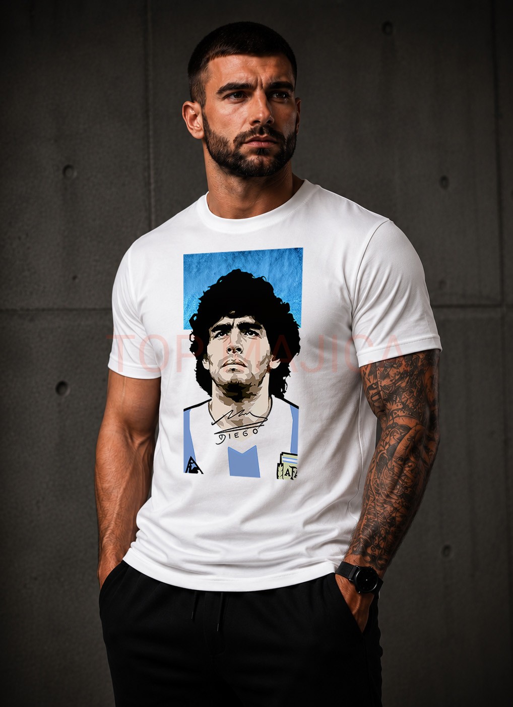 Diego Armando Maradona - Top majica bela Diago Armando Maradona bela majica