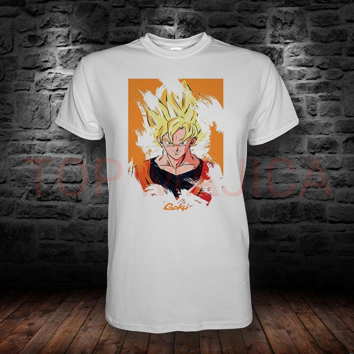 GOKU ANIME BELA Super Saiyan Goku Dragon Ball majica bela GOKU ANIME BELA
