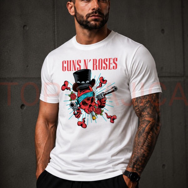 Guns N Roses Rock Skull novo majica bela