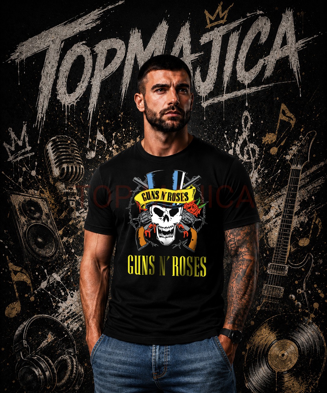 Guns N Roses top crna majica Guns N Roses top crna majica Guns N Roses top crna majica