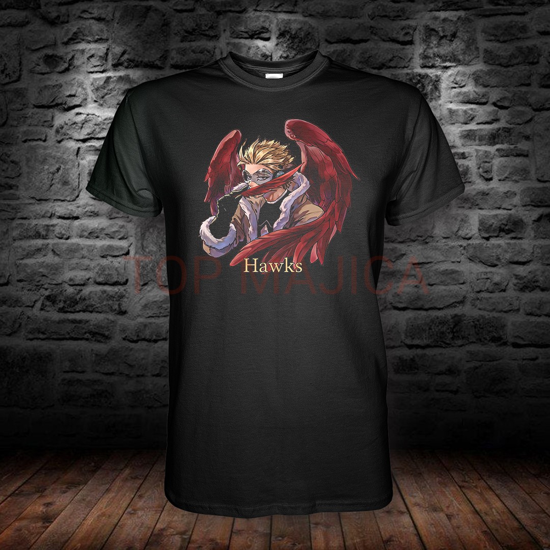Hawks anime majica Hawks My Hero Academia majica crna Hawks anime majica