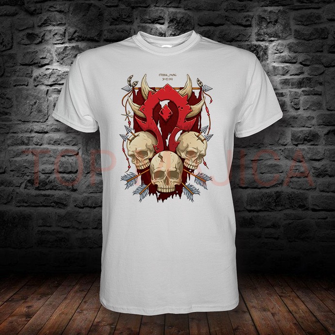 WoW Horde art bela majica Horde WoW art majica