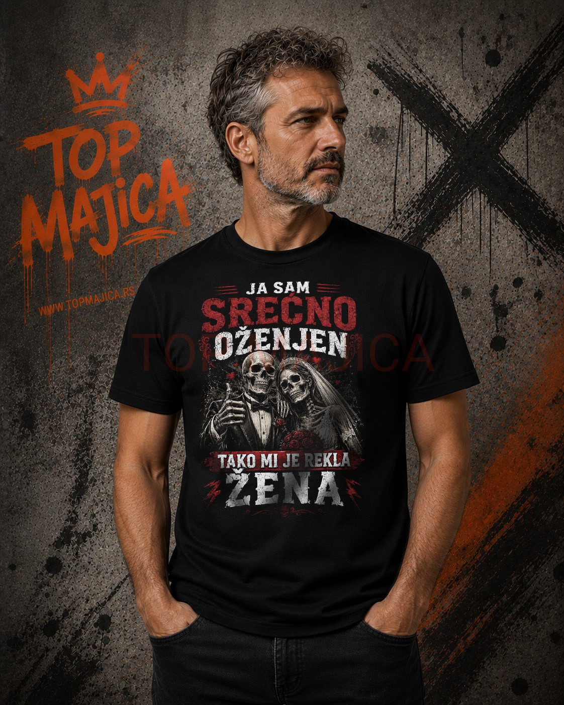 Ja sam srecno ozenjen, tako mi rekla zena - Majica Ja sam srecno ozenjen tako mi rekla zena majica