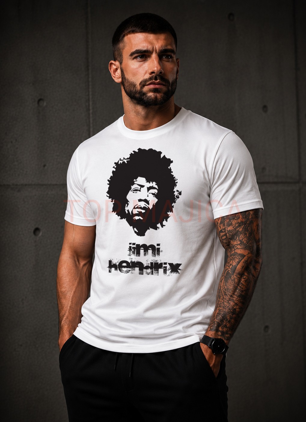 Jimi Hendrix retro bela majica Jimi Hendrix retro majica bela Jimi Hendrix retro bela majica