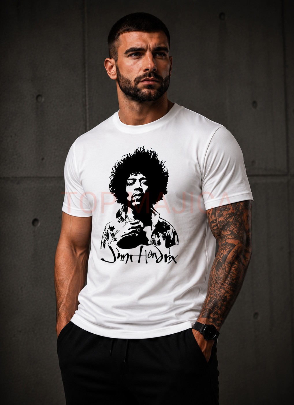 Jimi Hendrix top bela majica Jimi Hendrix top majica bela