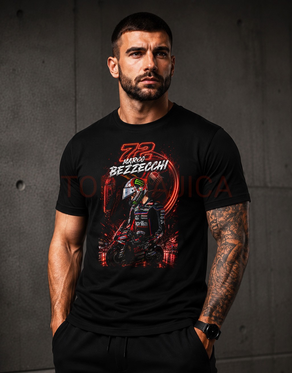 Marco Bezzecchi majica crna Marco Bezzecchi Moto GP majica crna Marco Bezzecchi majica crna