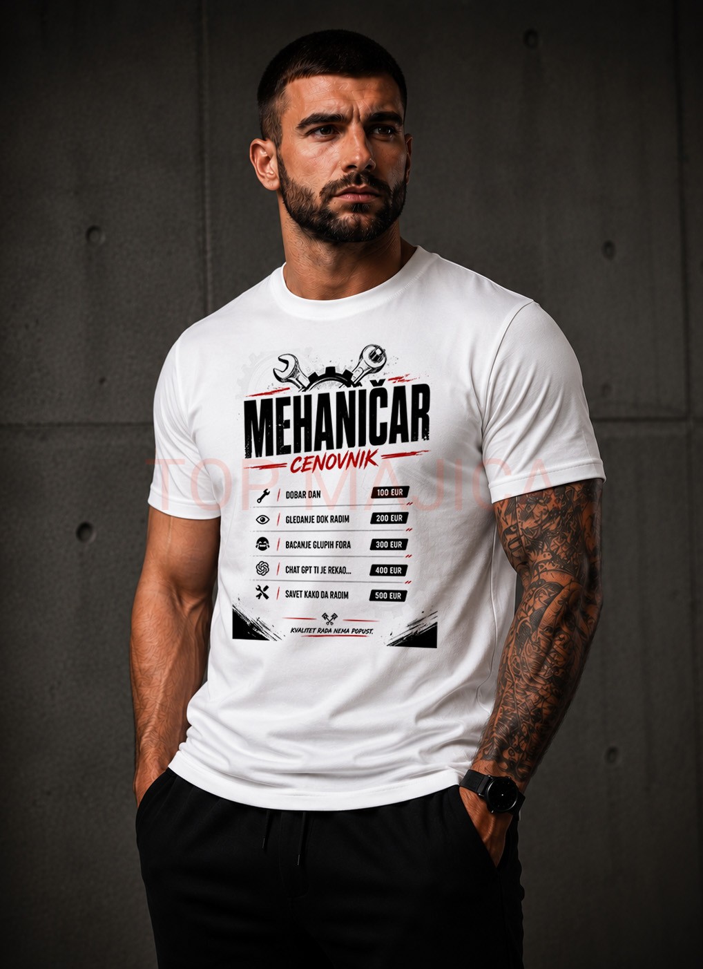 Mehanicar cenovnik majica Mehanicar cenovnik - Majica Mehanicar cenovnik majica