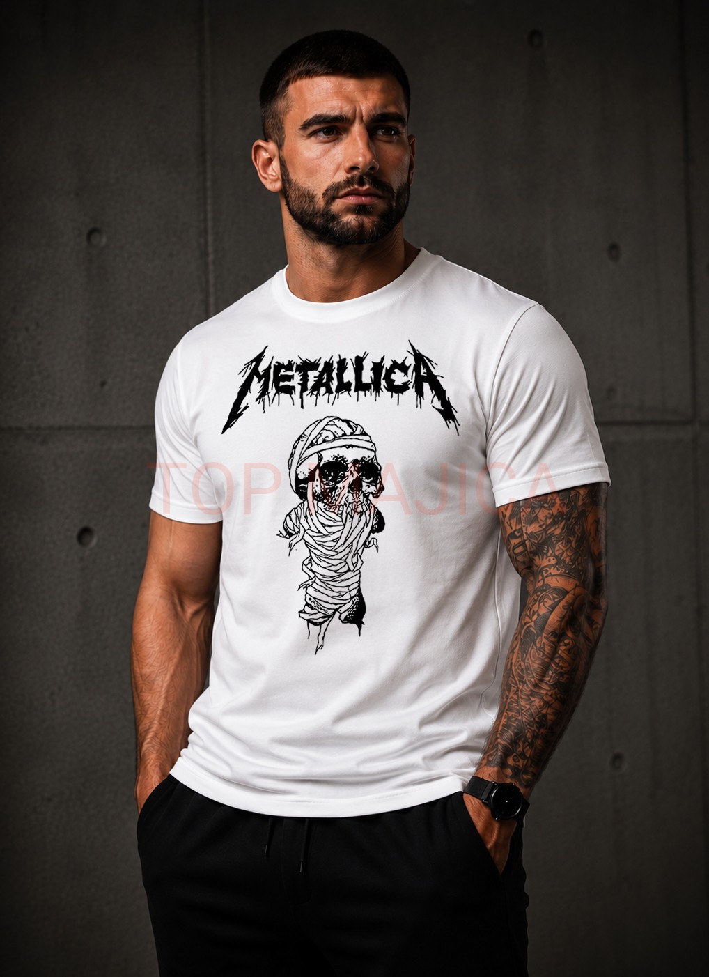 Metallica One - Majica bela Metallica one majica bela