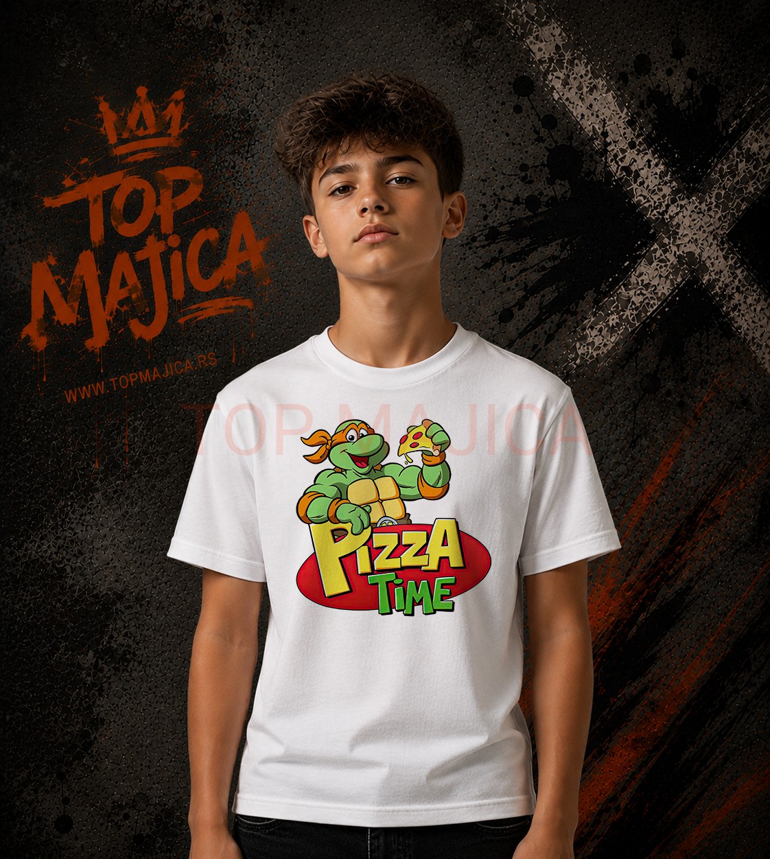 Mikelandjelo Pizza majica Mikelandjelo pizza time majica