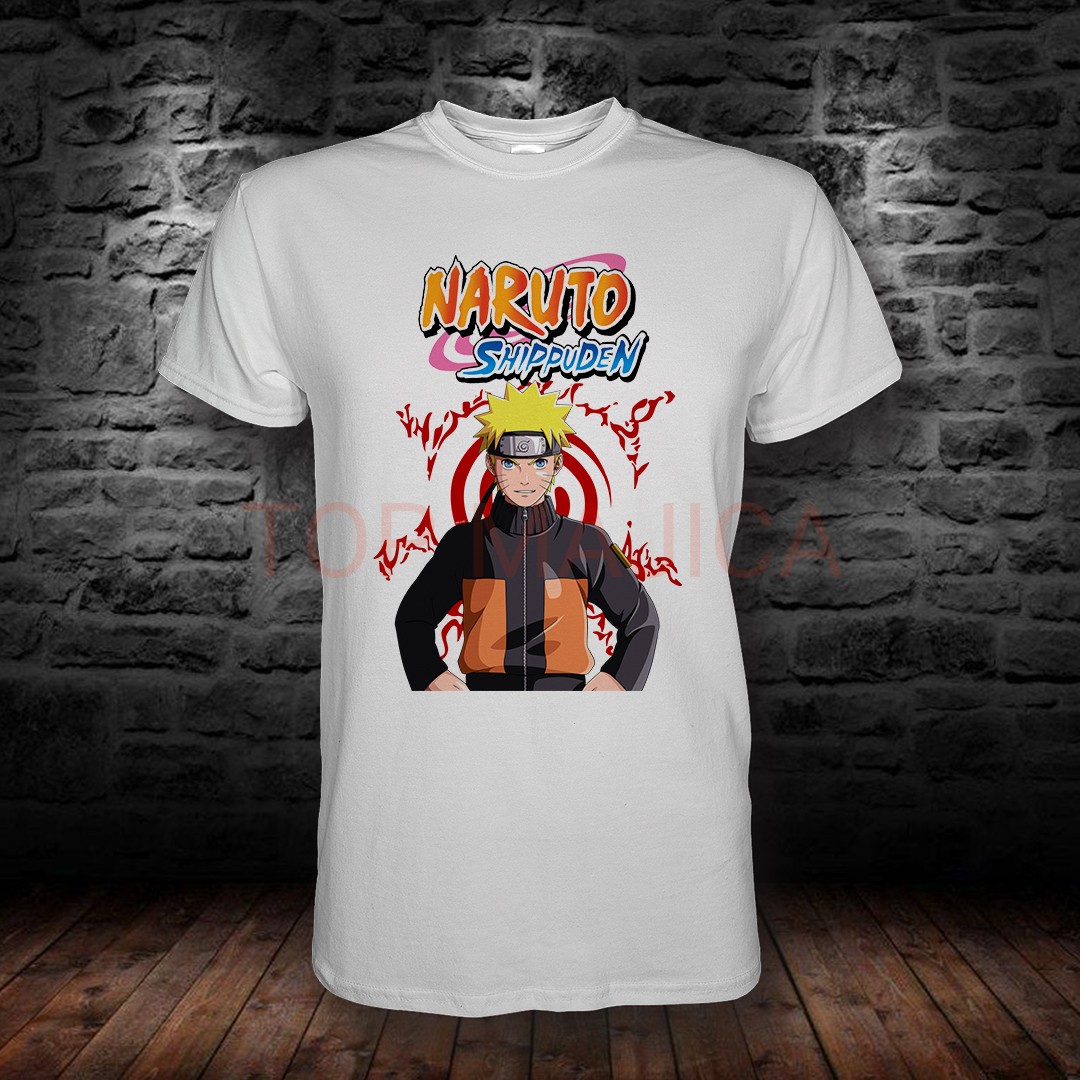 NARUTO SHIP Naruto Shippuden – Klasičan logo i crveni Uzumaki simbol majica NARUTO SHIP