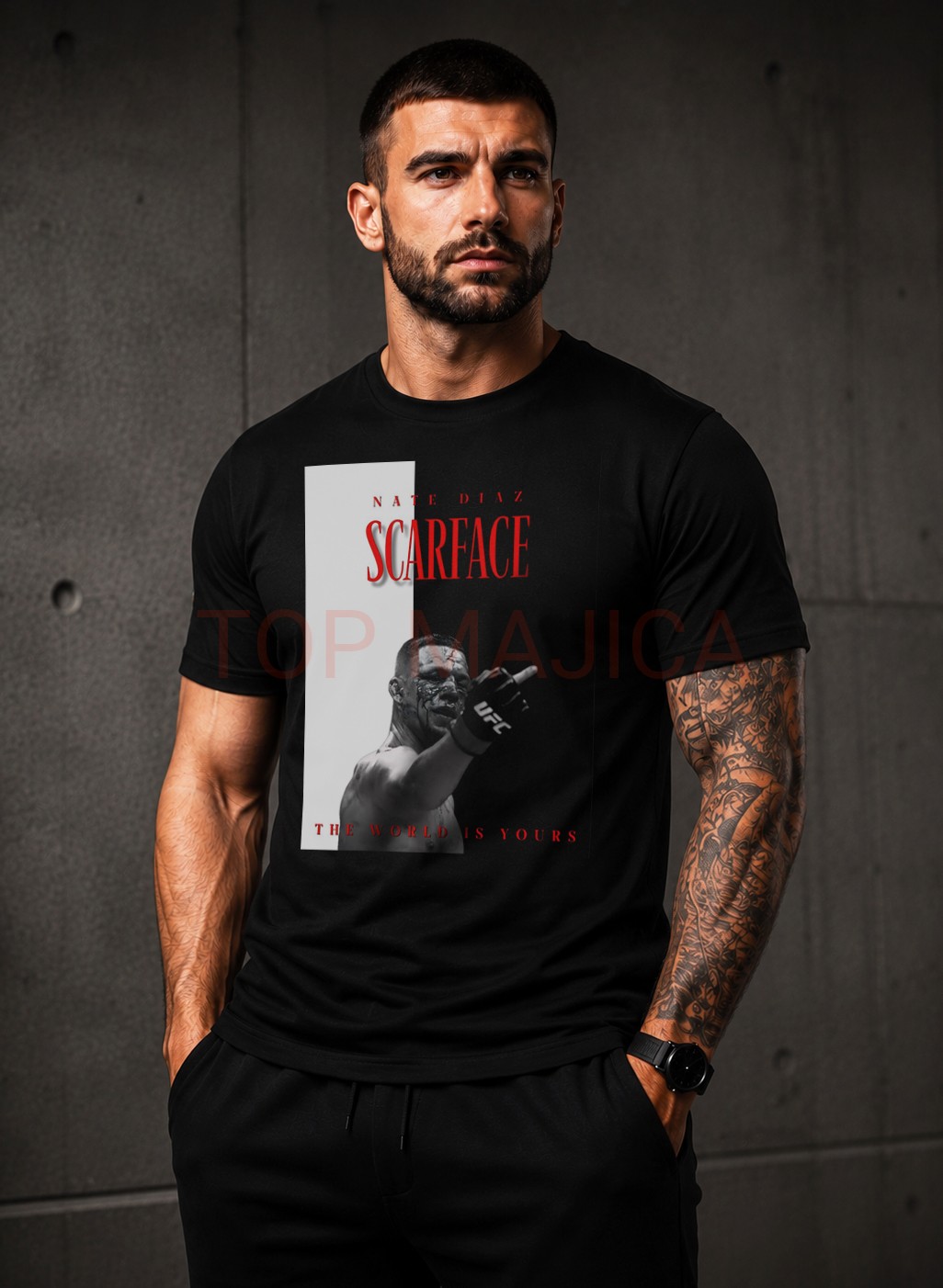 Nate Diaz Scarface UFC majica crna Nate Diaz Scarface UFC majica crna
