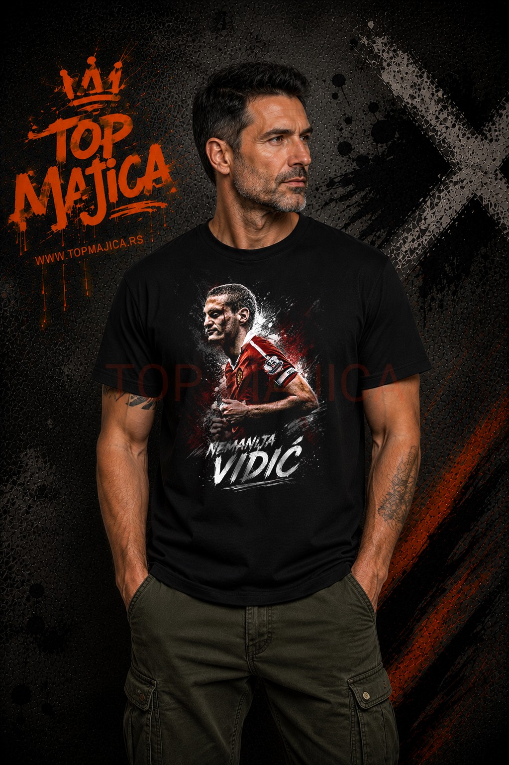 Nemanja Vidic - Majica top crna Nemanja Vidic majica crna 1 1
