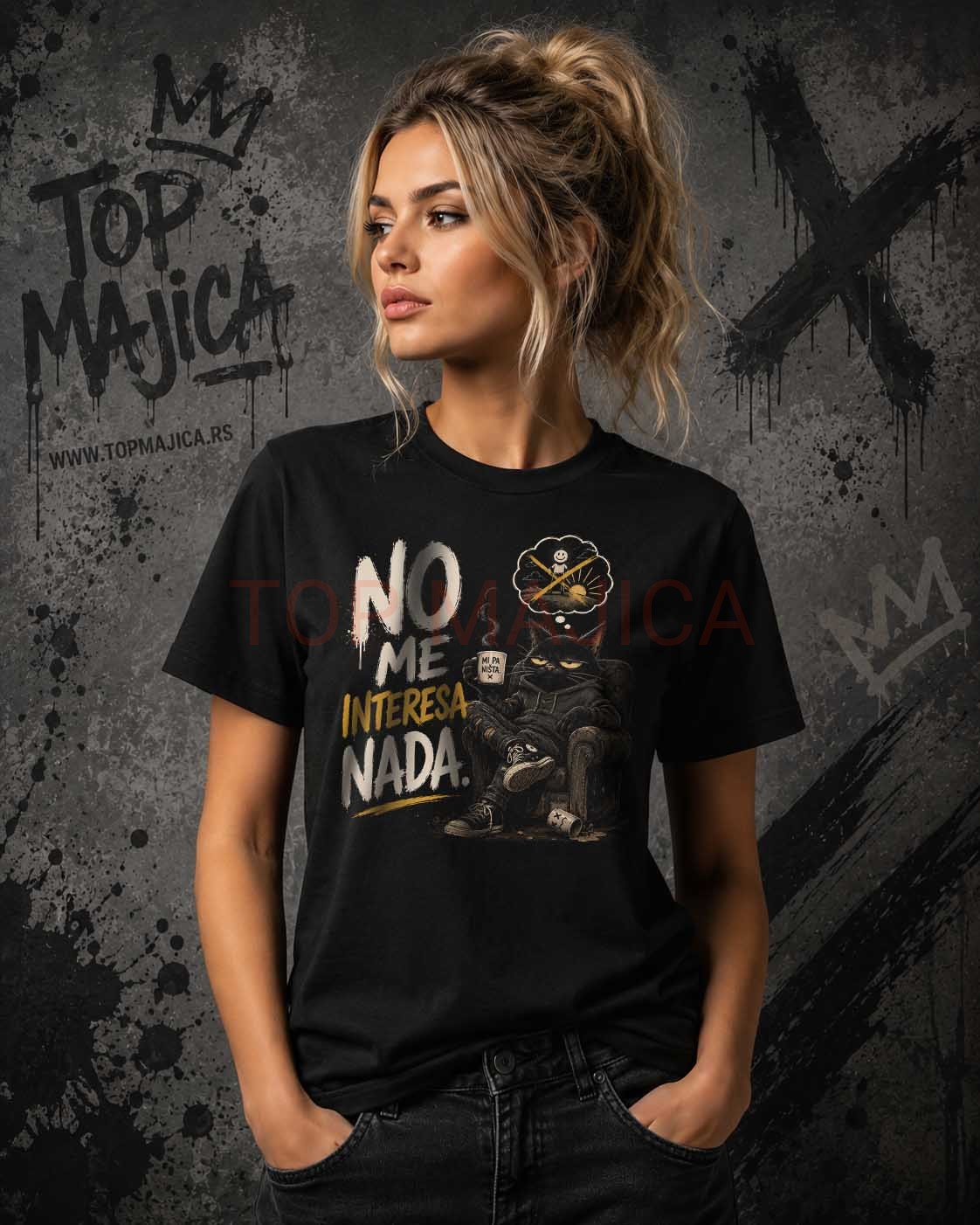 No me interesa nada - Majica No me interesa nada majica crna