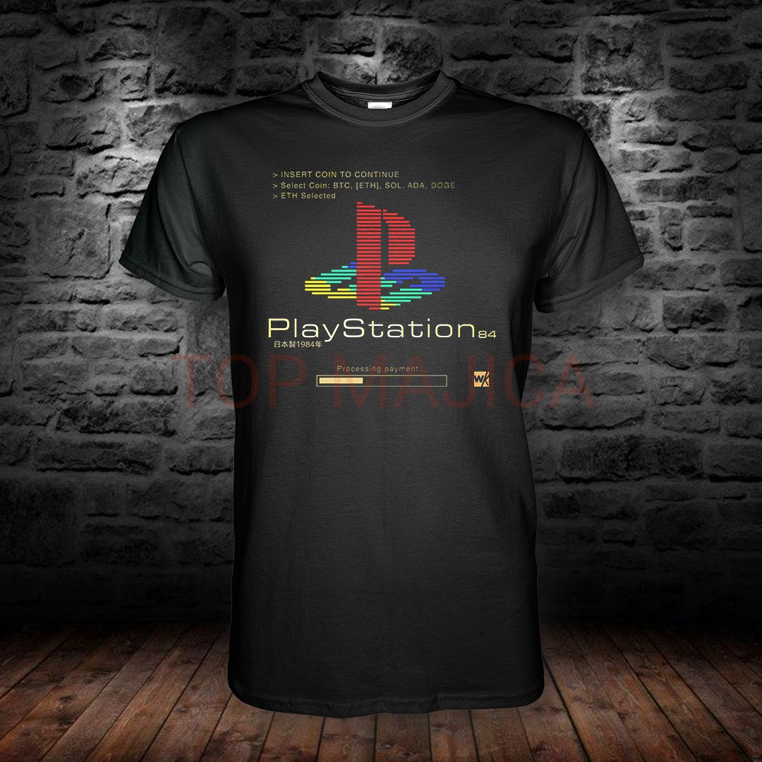Playstation 84 - Majica crna Playstation 84 retro majica