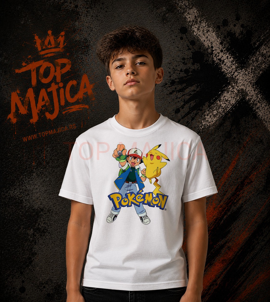 Pokemon majica bela Pokemon majica