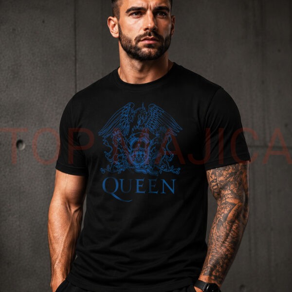 Queen logo blue majica crna