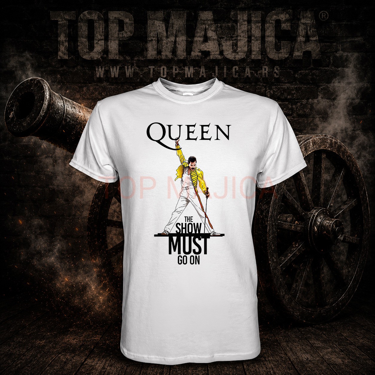 Queen - Show must go on - Majica bela Queen show must go on nova