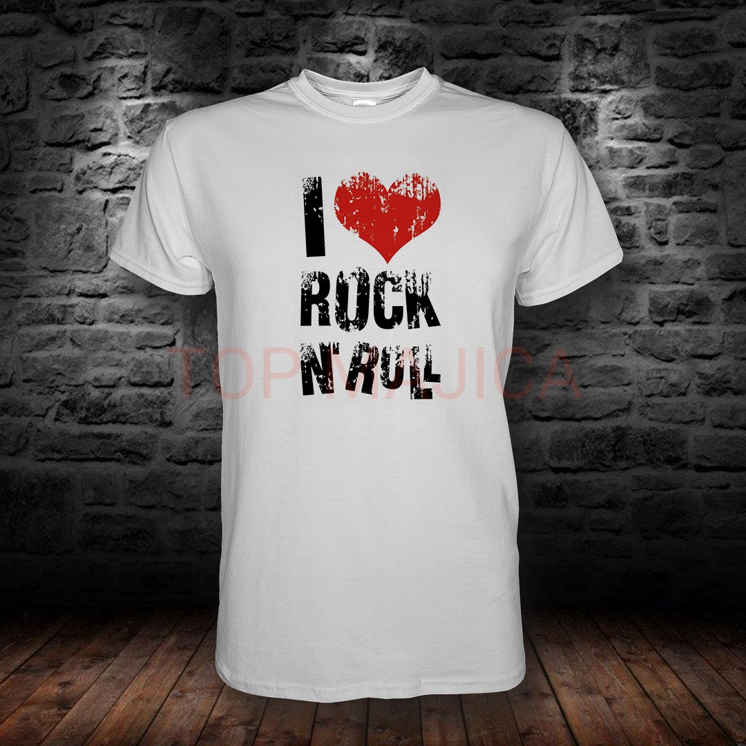 I love rock majica bela ROCK AND ROLL