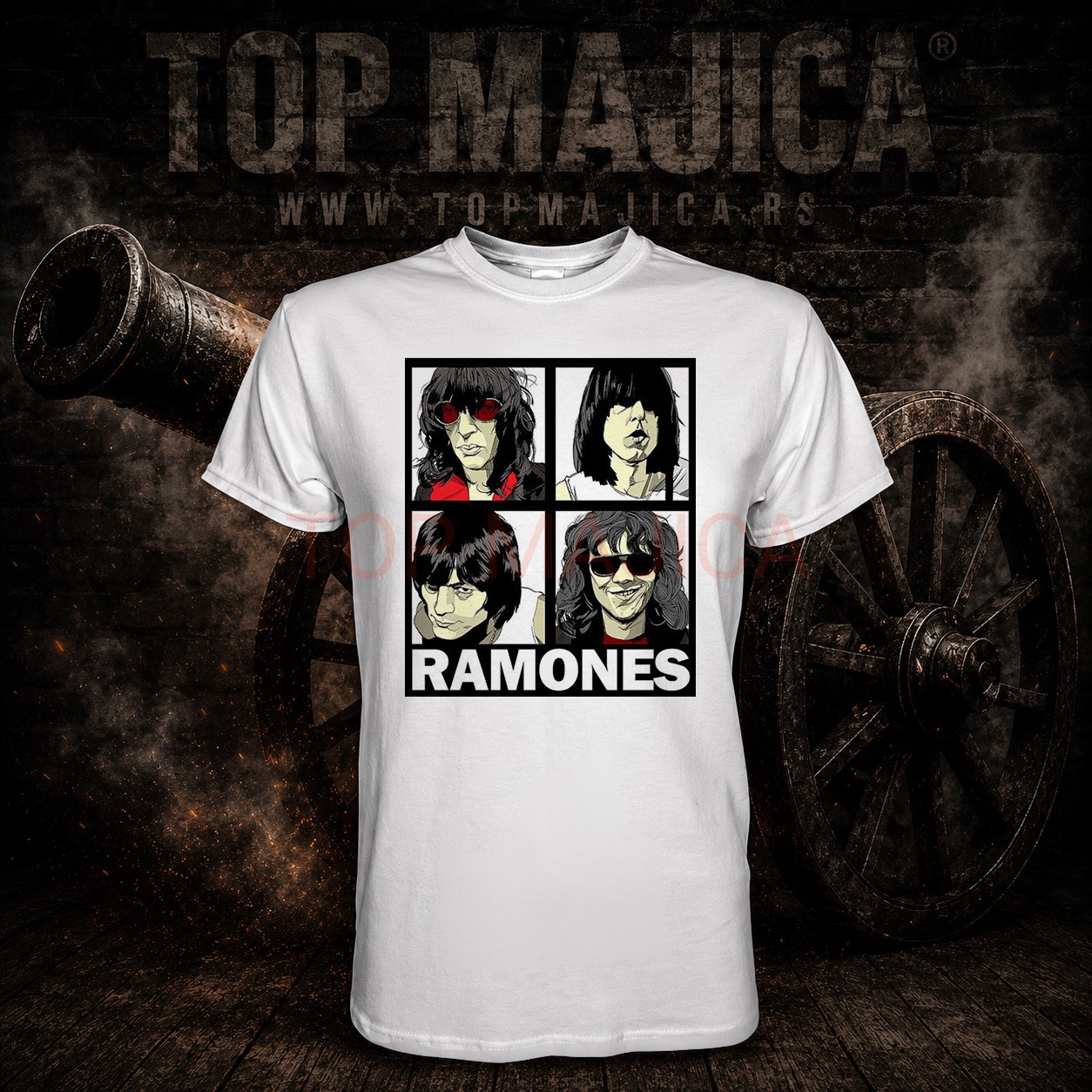 Ramones squad majica bela Ramones squad bela majica