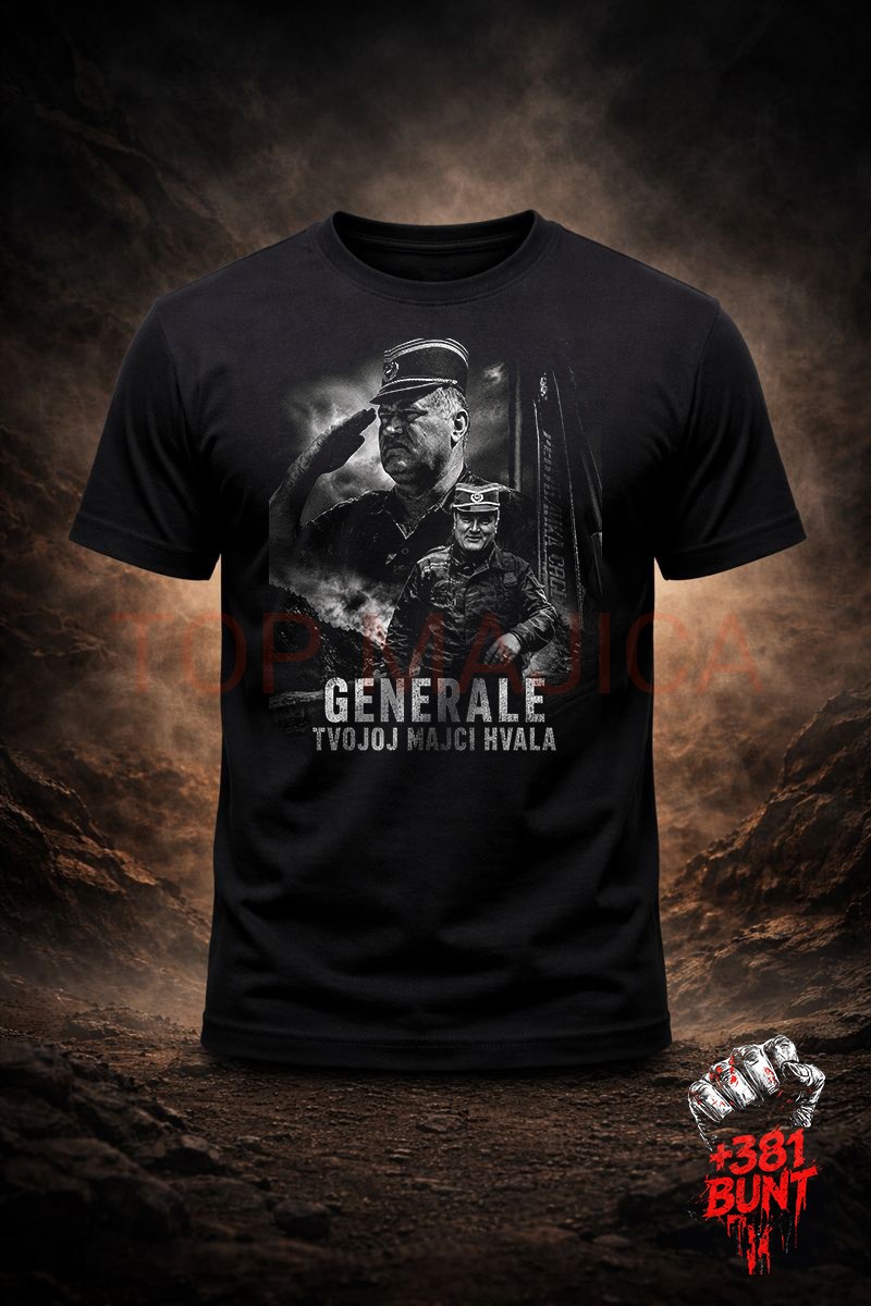 Ratko Mladic generale tvojoj majci hvala majica crna Ratko Mladic - Generale tvojoj majci hvala - Majica crna Ratko Mladic generale tvojoj majci hvala majica crna