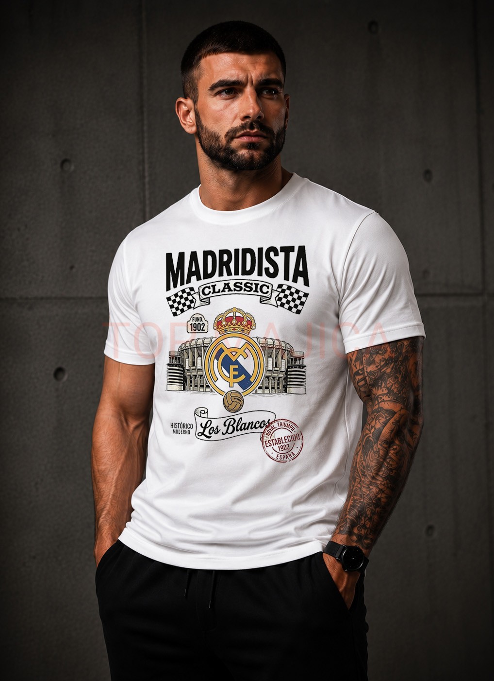 Real Madrid - Madridista majica bela Real Madrid Madridista - Majica bela Real Madrid Madridista majica bela