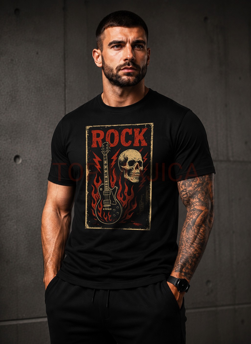 Rock guitar majica crna Rock guitar majica crna