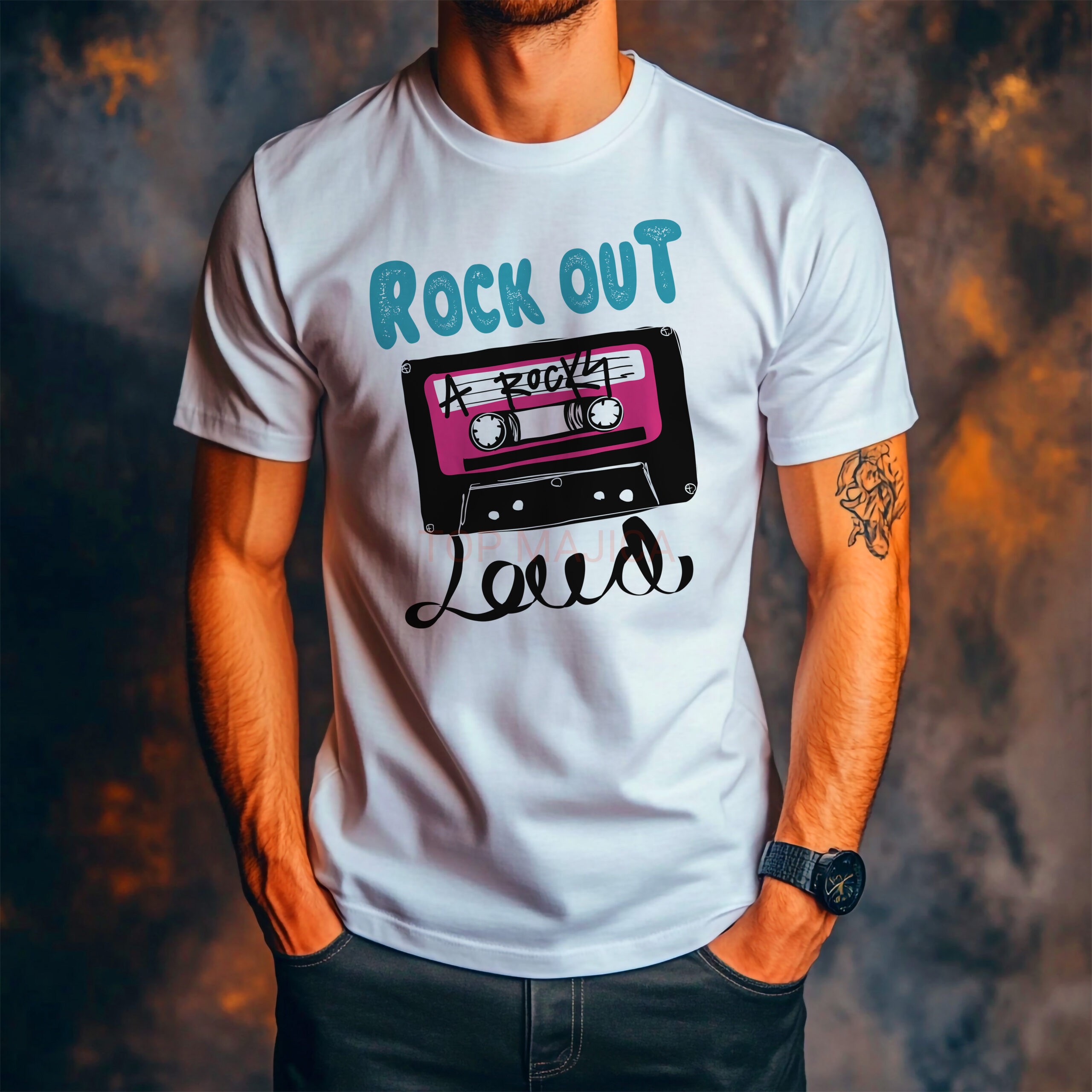 Rock put loud - Majica bela Rock out loud majica scaled