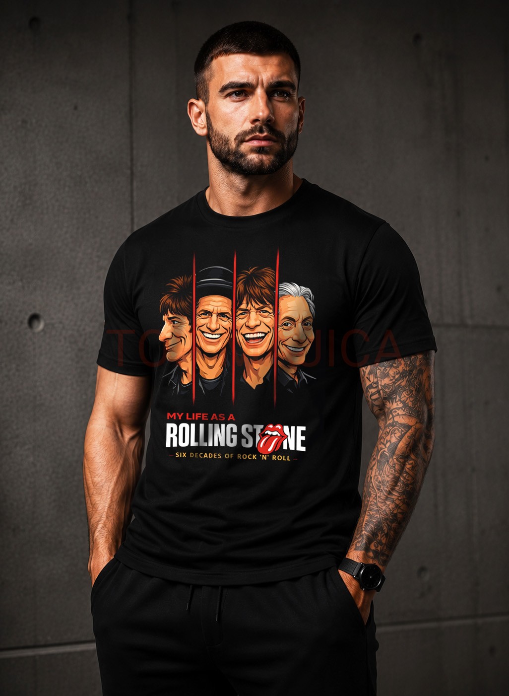 Rolling Stones six decades majica Rolling Stones six decades majica crna Rolling Stones six decades majica