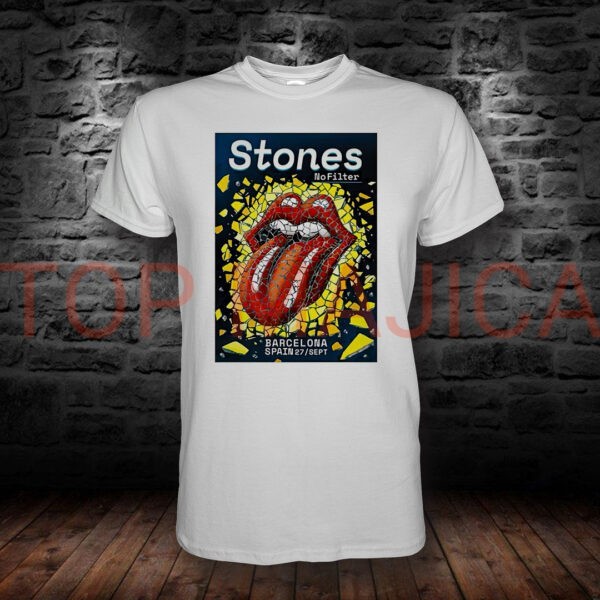 Rolling Stones Barcelona majica bela
