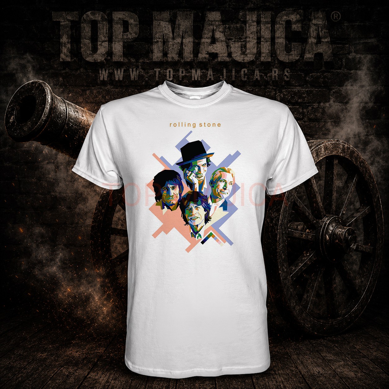 Rolling Stones art bela majica Rolling stones art majica bela
