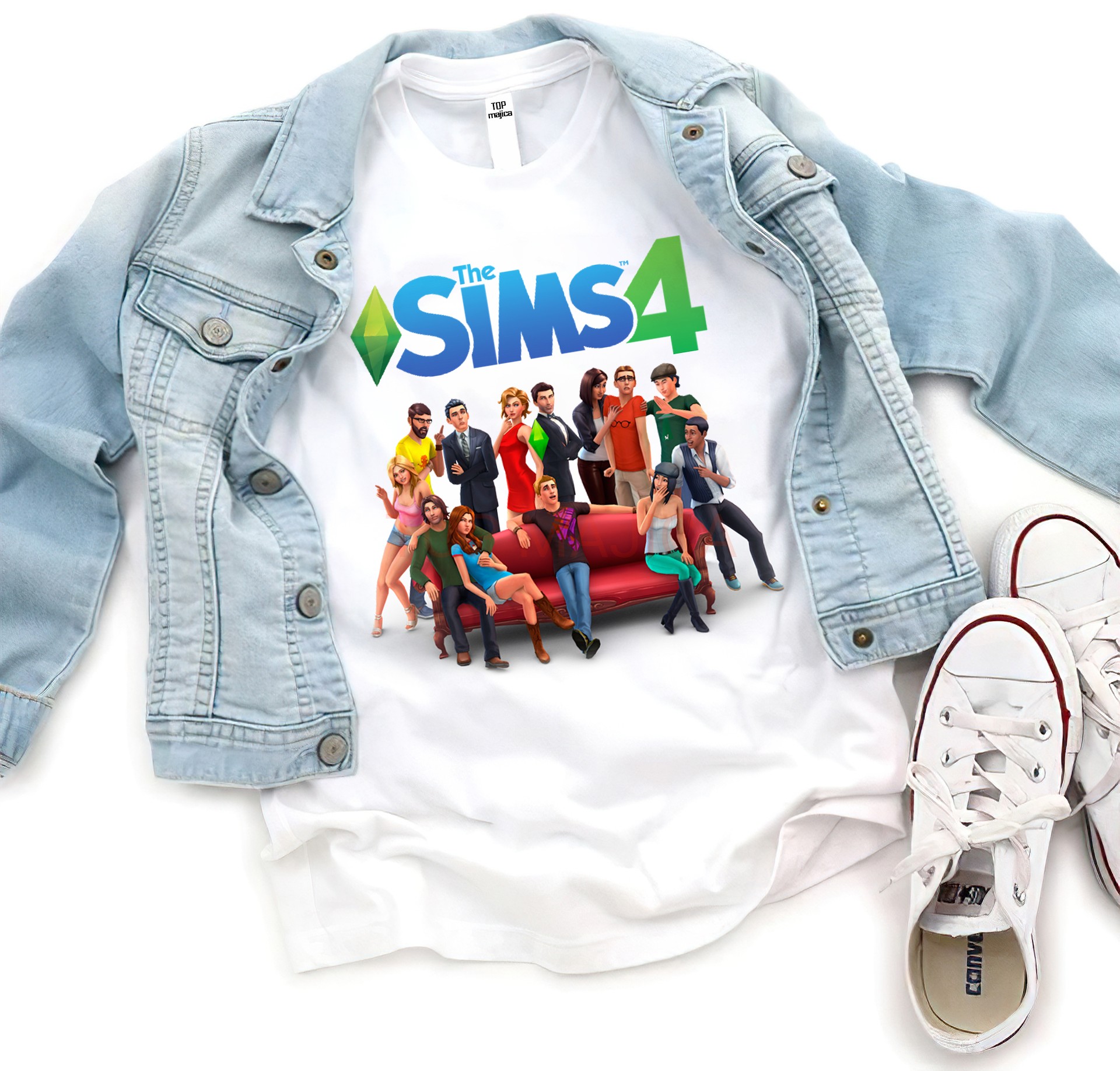 Sims 4 majica SIMS 4 - Majica bela kratkih rukava Sims 4 majica