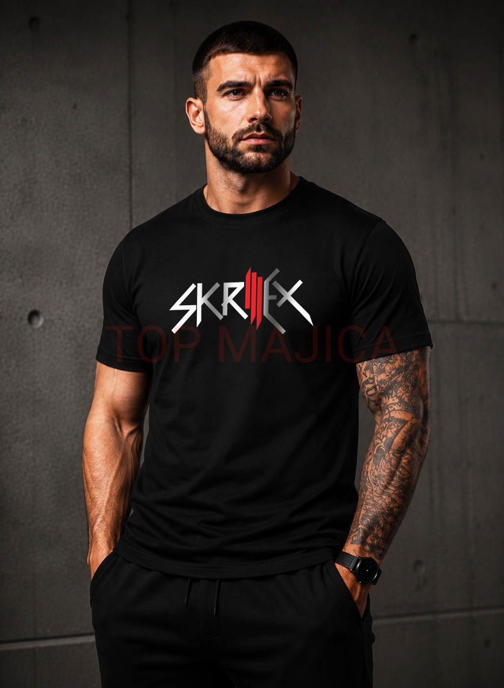 Skrillex logo majica Skrillex logo majica crna
