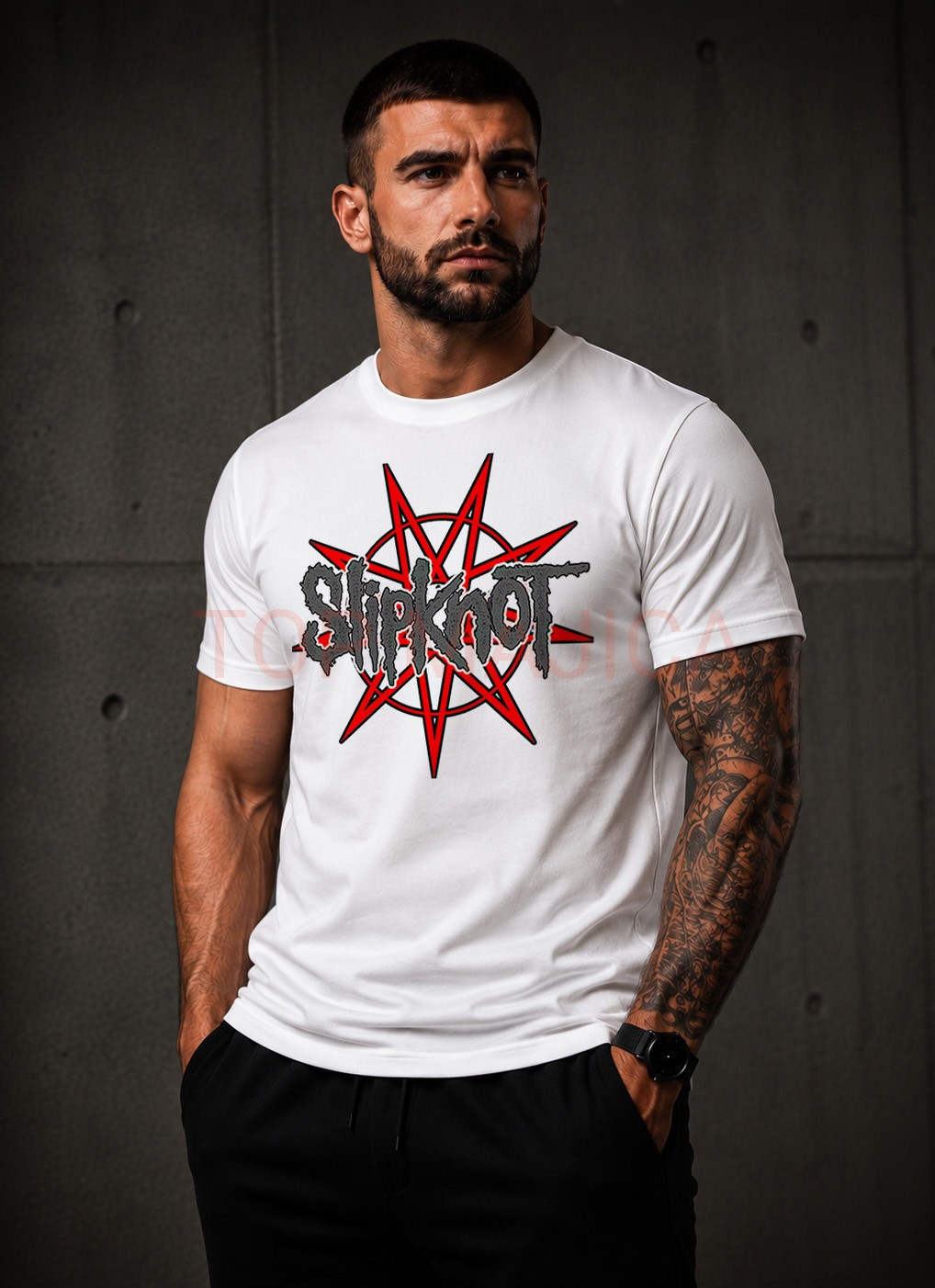 Slipknot majica classic bela Slipknot majica bela classic