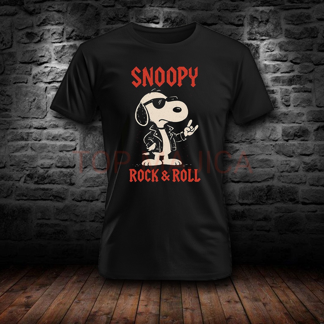 Snoopy rock and roll majica Snoopy Rock N Roll majica crna Snoopy rock and roll majica