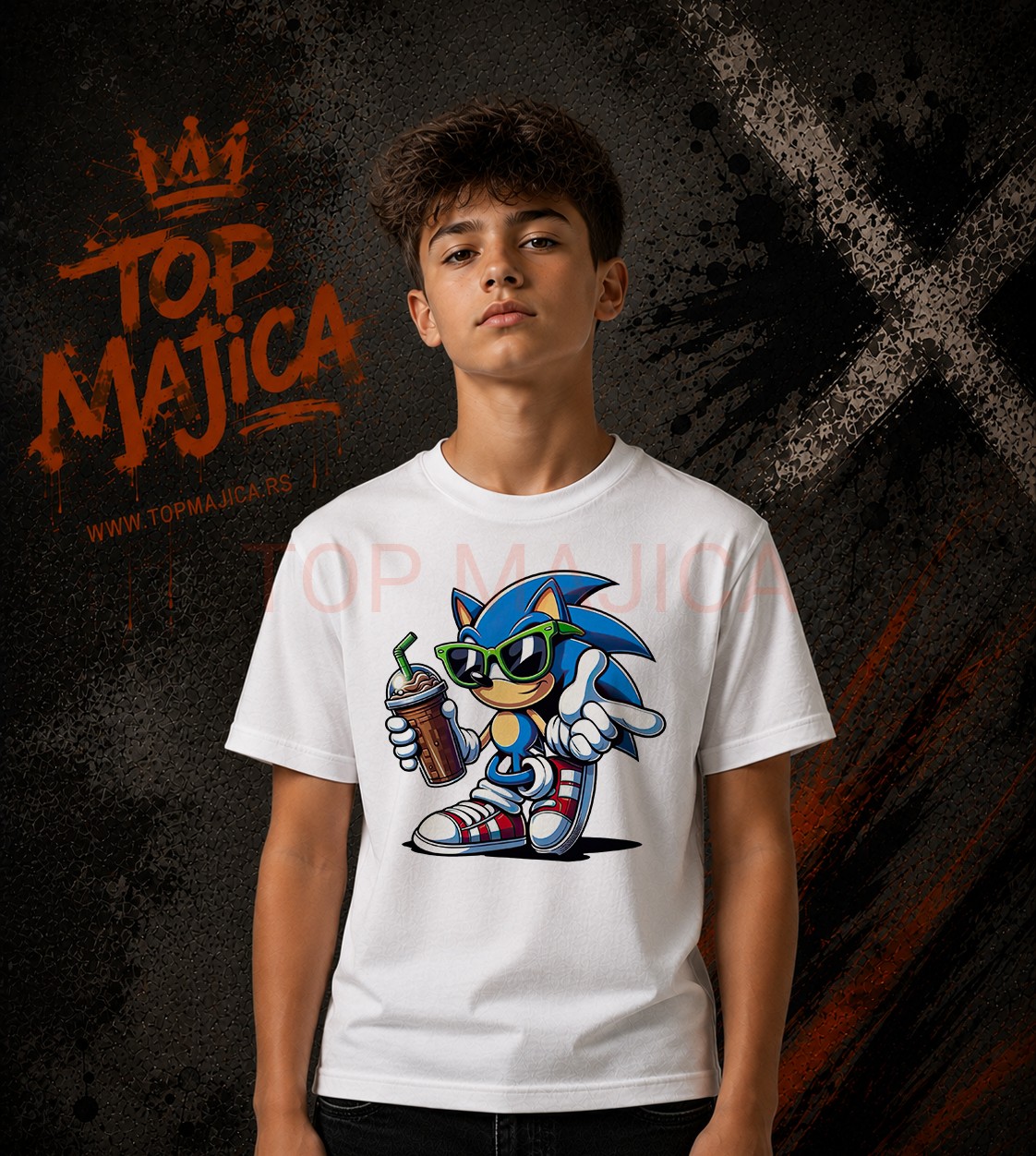Sonic cool majica Sonic cool majica bela Sonic cool majica