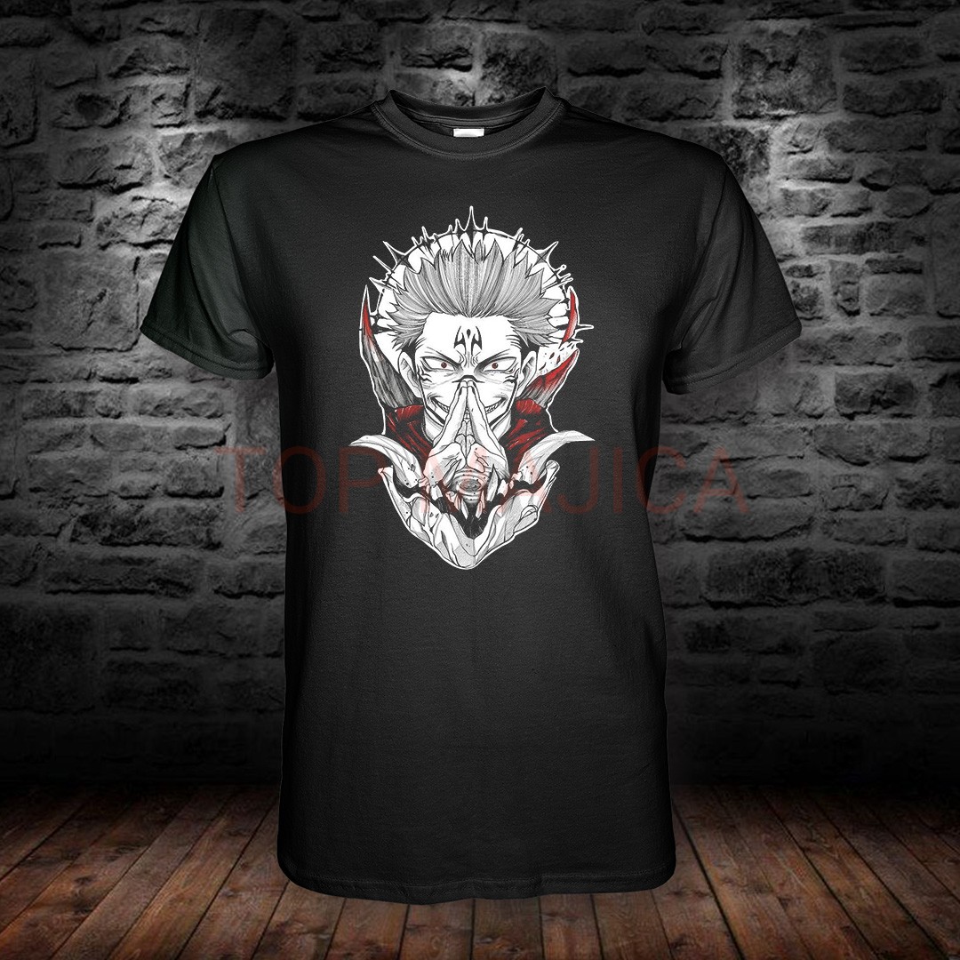 Sukuna Jujutsu Kaisen – Ekspanzija domena i kavez od kostiju majica Sukuna anime crna majica