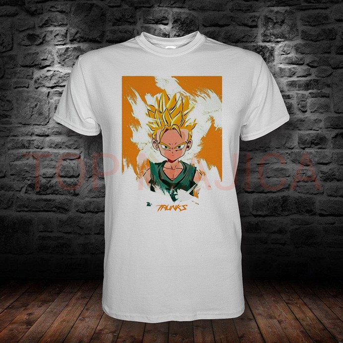 Super Saiyan Trunks Dragon Ball majica bela TRUNKS ANIME BELA