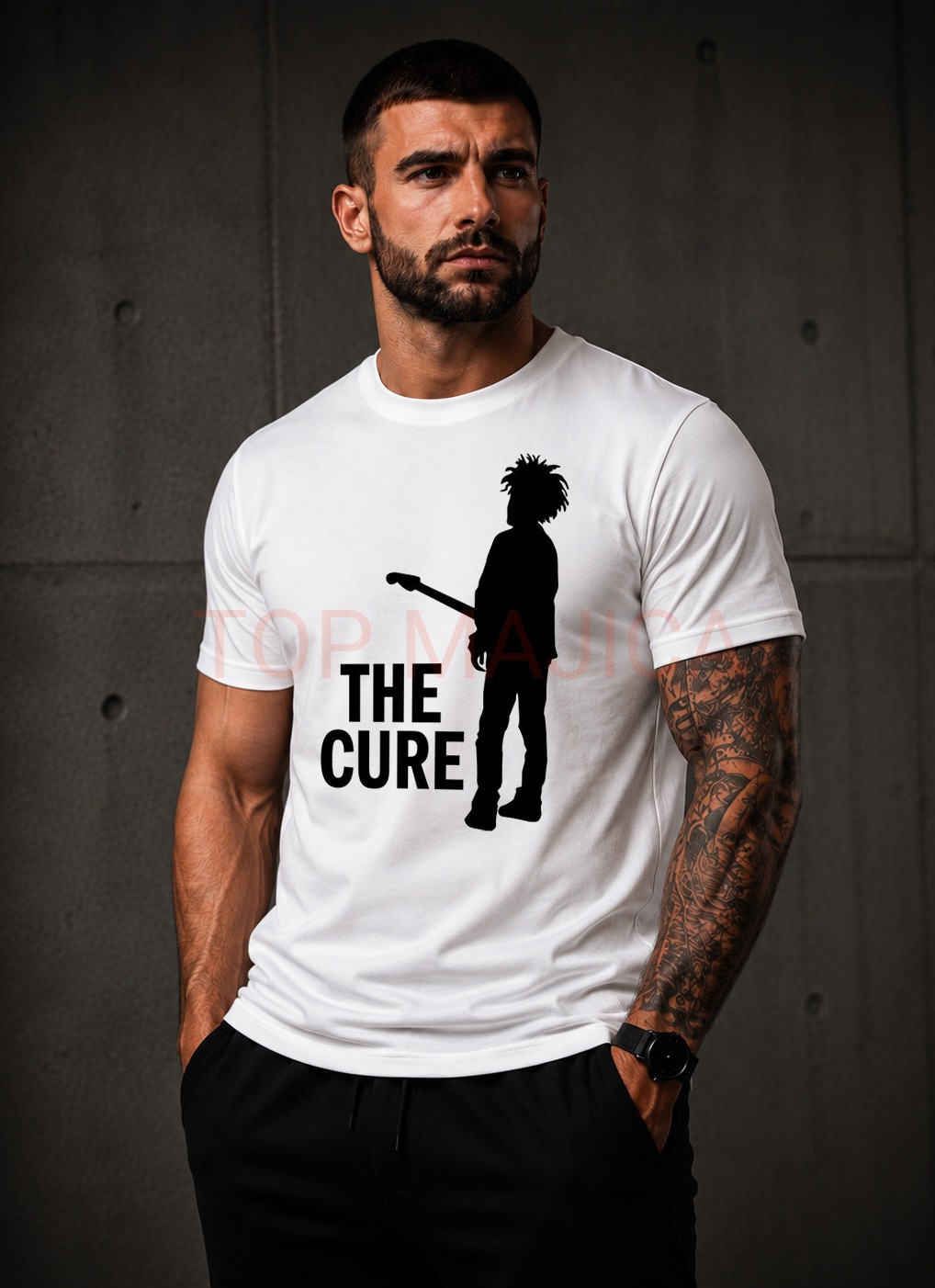 The Cure silueta majica bela The Cure majice bela