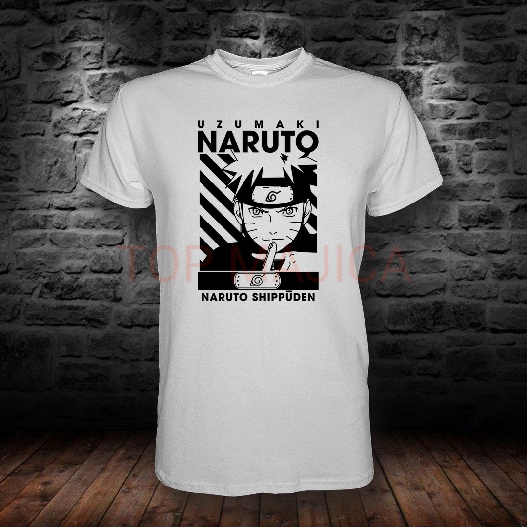 UZUMAKI NARUTO SHIPPUDEN Naruto Uzumaki Shippuden – Crno-beli manga panel sa nindža pečatom majica UZUMAKI NARUTO SHIPPUDEN