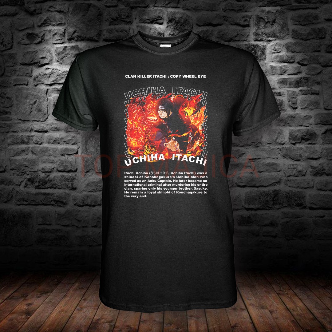 Itachi Uchiha Naruto – Clan Killer i biografski tekst sa plamenom majica Uchiha razno 1
