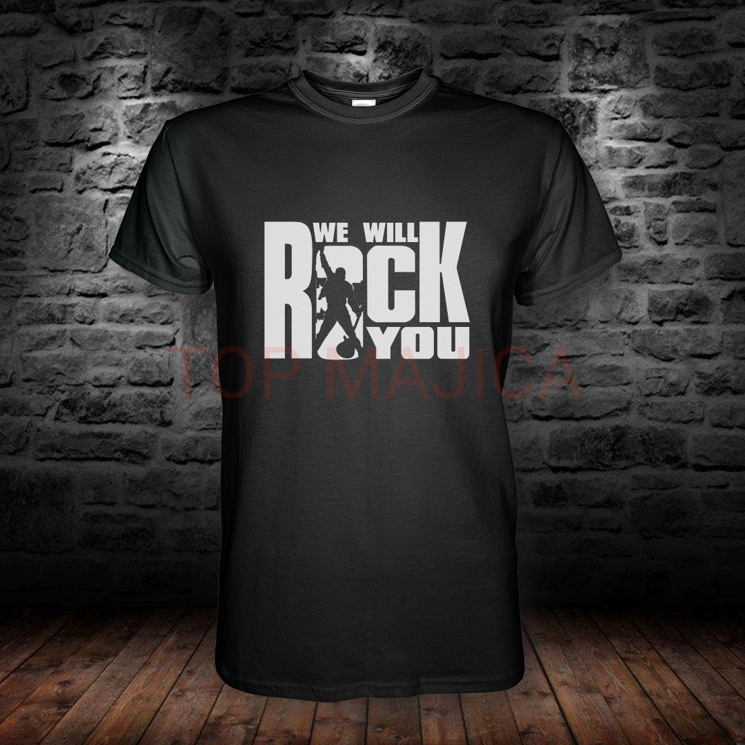 We will rock you - Majica crna WE WILL ROCK YOU