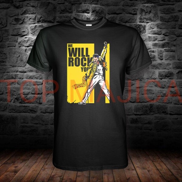 Queen we will rock you majica crna